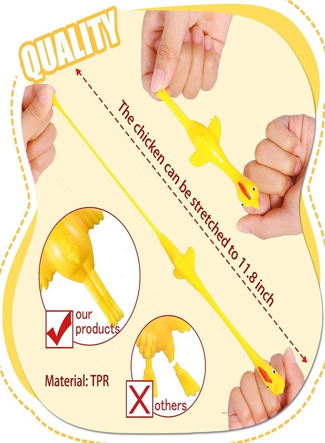 LAFALA Slingshots Chicken Rubber Chicken 12 Dart Cups Flying Chicken Shooting Games Fidget Toys Stress Relief Finger flingers Stretchy Funny Party Game for Easter's Day Gift Children Adults - Image 4
